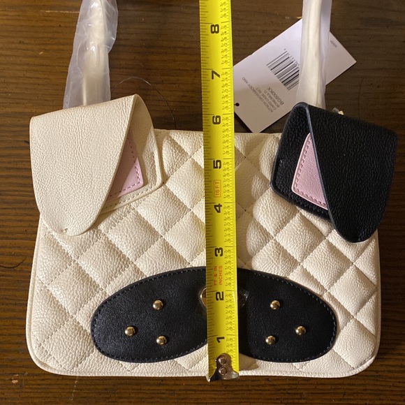 NWT Betsey Johnson puppy face convertible cross body or clutch purse - Picture 9 of 10